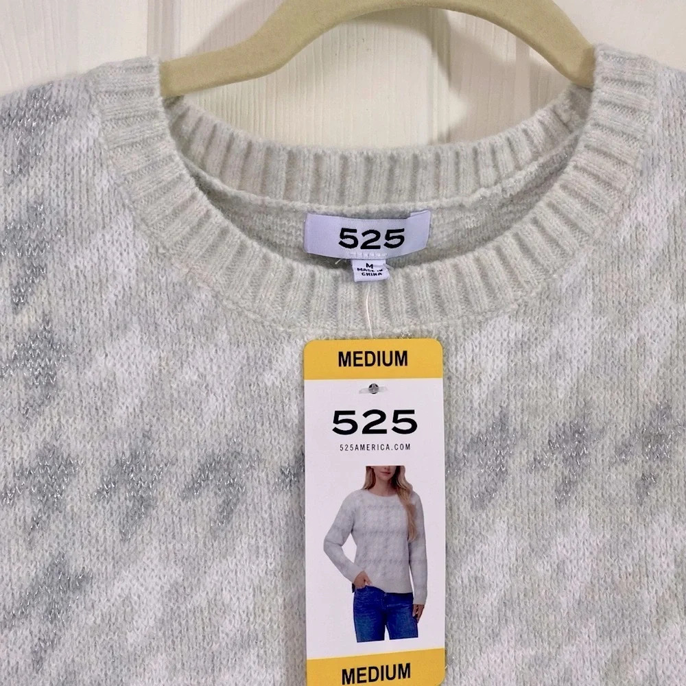 525America Gray Houndstooth Sweater size M - Picture 3 of 10